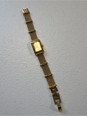 Vintage Anne Klein Women Dress Gold Tone Diamond Quartz Analog Watch Non Working